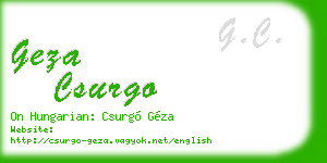 geza csurgo business card
