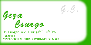 geza csurgo business card